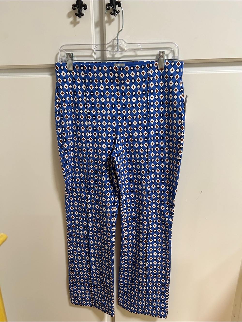 Anthropologie Maeve Blue Geometric Print Collette Wide-Leg Pants Small NWT